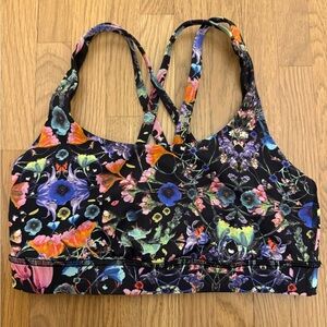 Floral Sports Bra with Strappy Back lululemon size 4